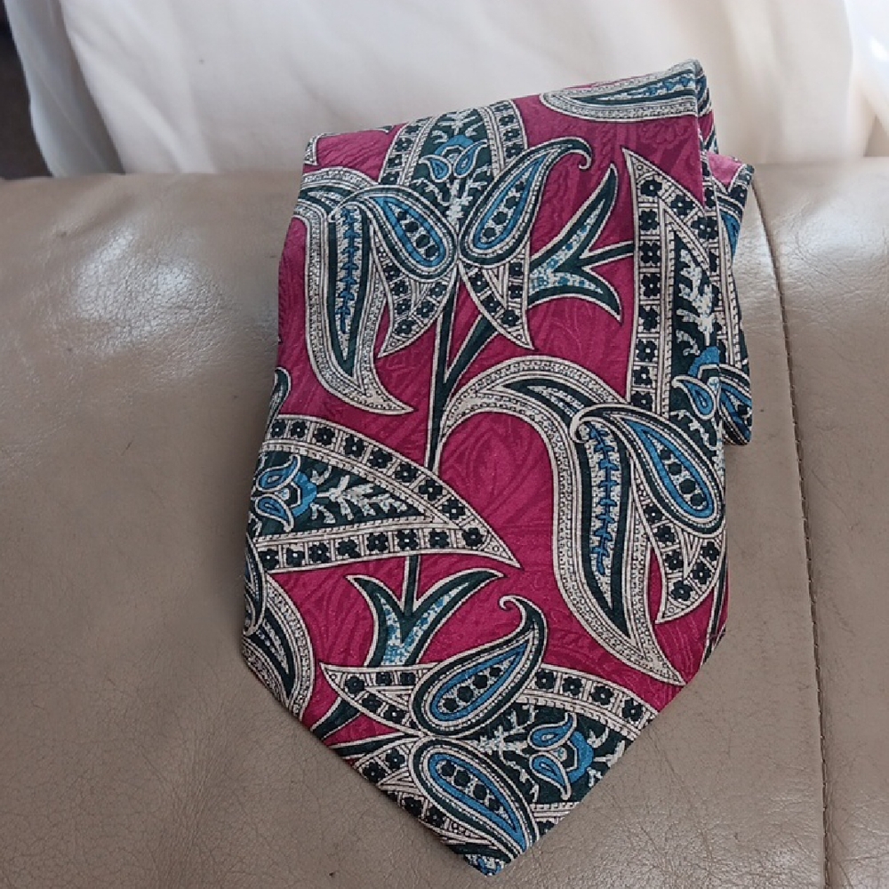Liberty of London Paisley Tie - Magenta and Teal